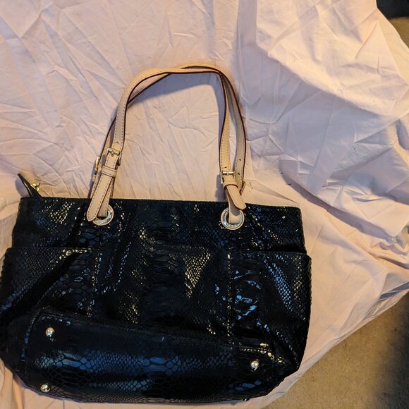 Michael Kors Jet Set Black Sequin Tote Very Nice - Picture 2 of 3